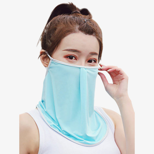 Women's Lightweight Face Cover Scarf with Ear Loops