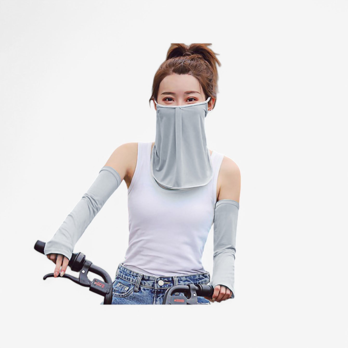 Women's Lightweight Face Cover Scarf with Ear Loops