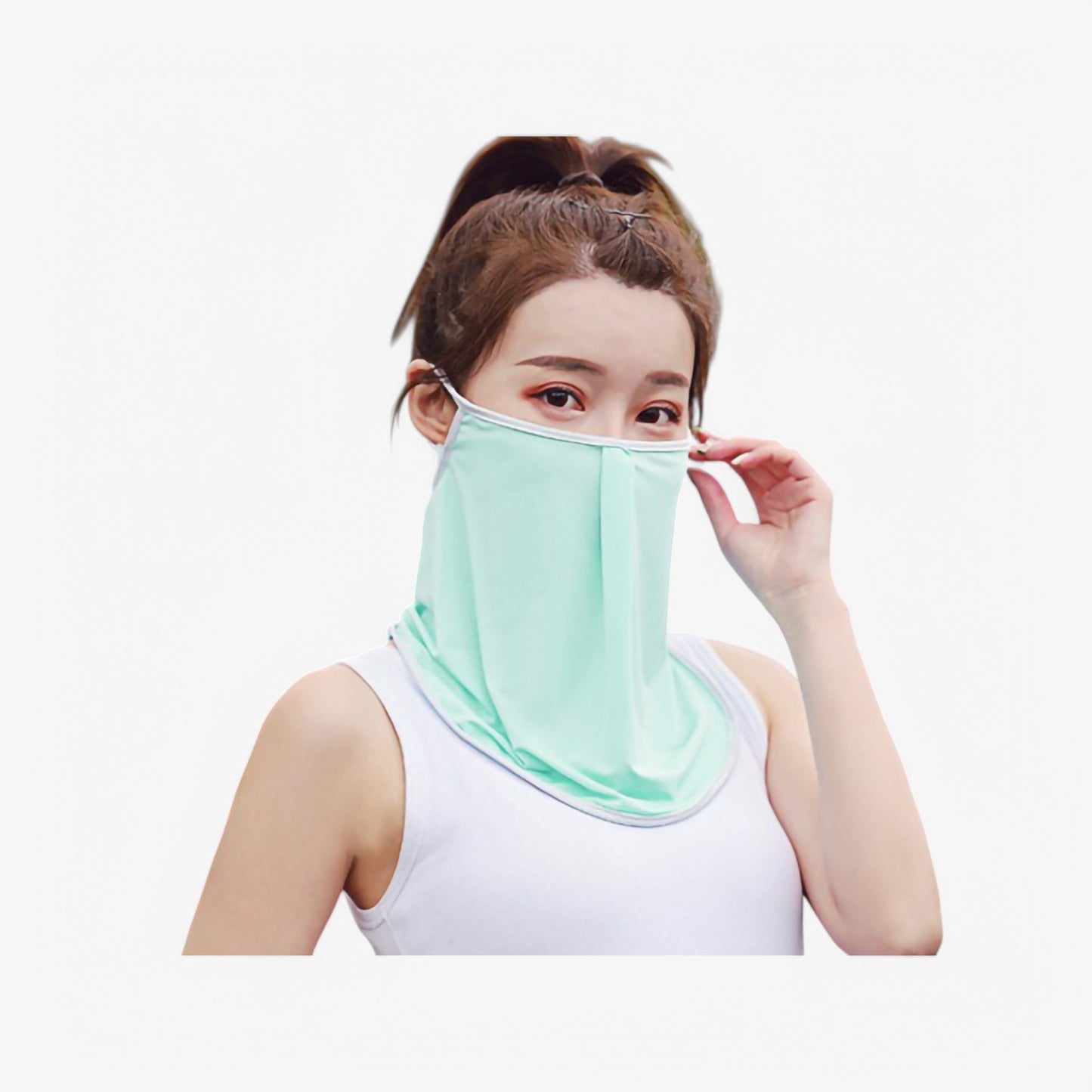 Women's Lightweight Face Cover Scarf with Ear Loops