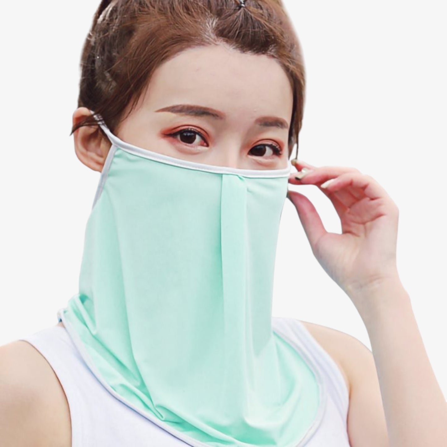 Women's Lightweight Face Cover Scarf with Ear Loops