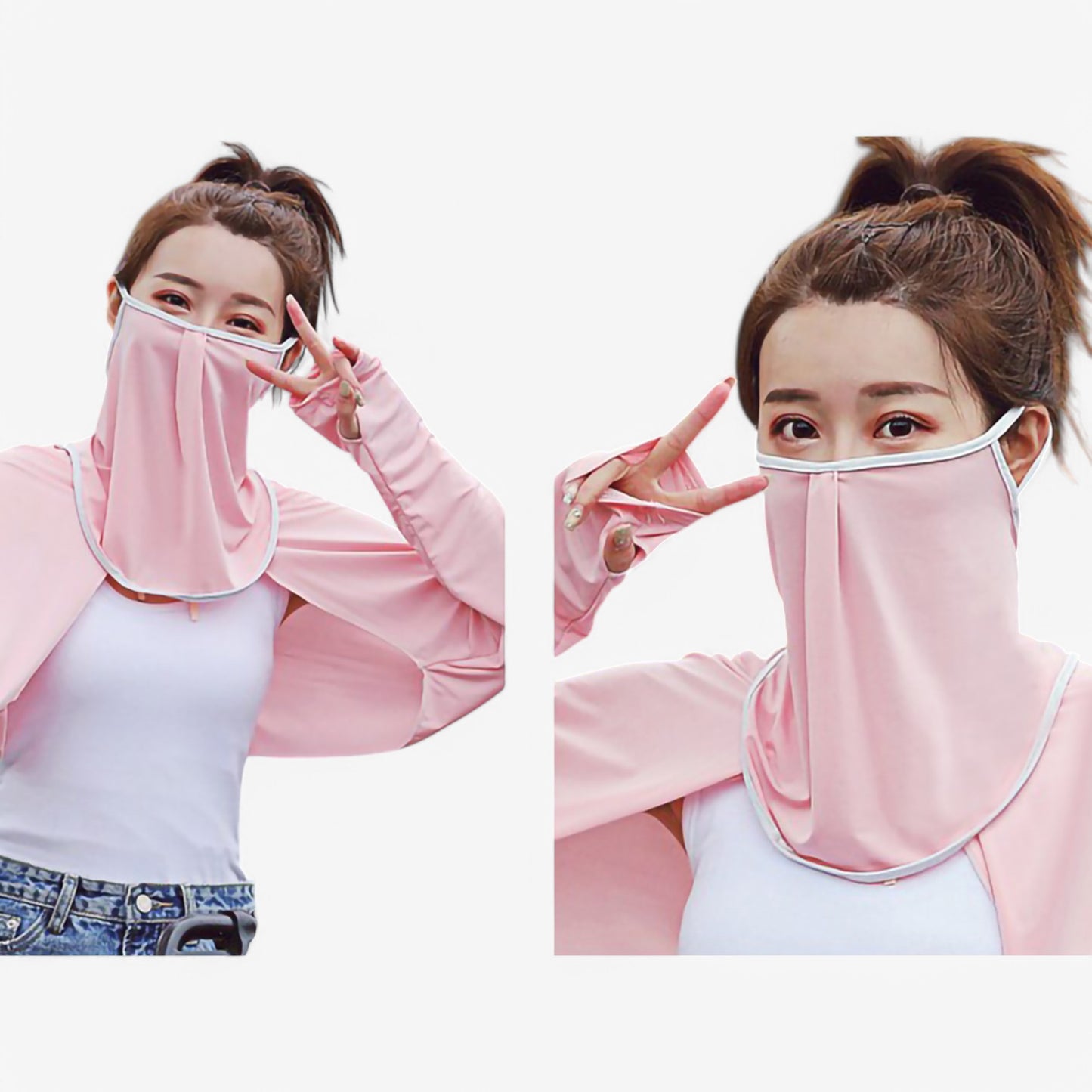 Women's Lightweight Face Cover Scarf with Ear Loops