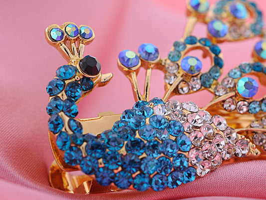 Sapphire Blue Colored Peacock Bird Hair Clip