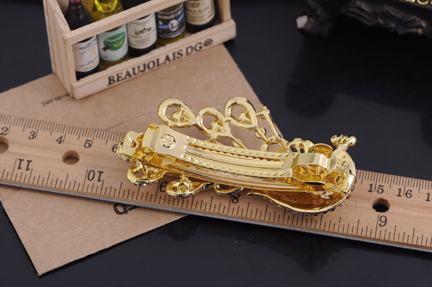 Sapphire Blue Colored Peacock Bird Hair Clip