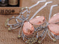D Embellished Butterfly Hair Clip With Peach Hued Accents