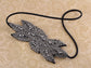 1920S Black Beaded Leaf Flapper Headband