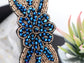 Black Hawaiian Tropical Flower Beaded Jewel Hair Piece Headband