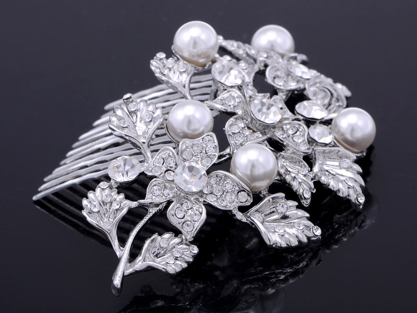 Flowers And Leaves Cluster Hair Comb