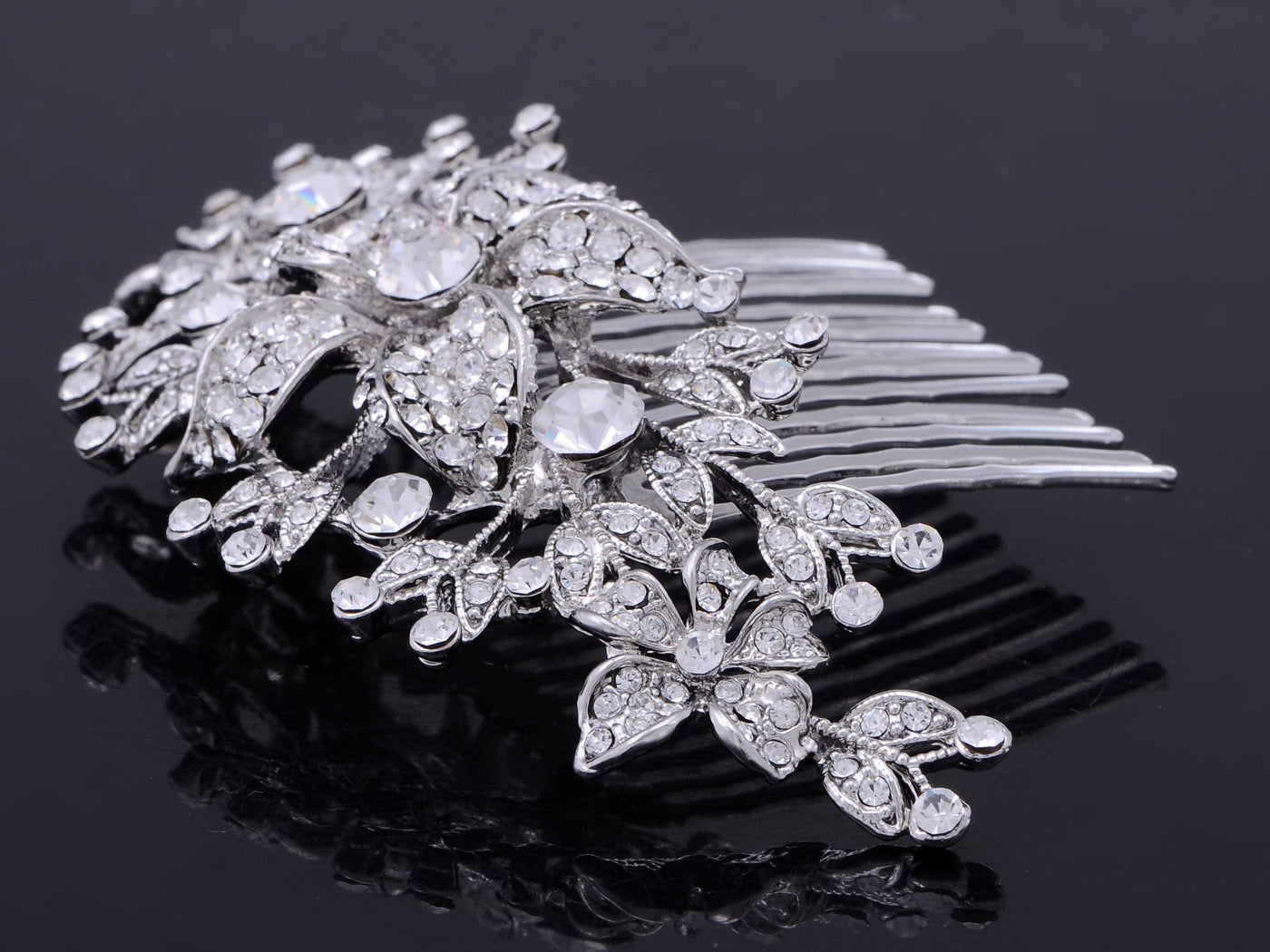 Flowers And Leaves Cluster Hair Comb