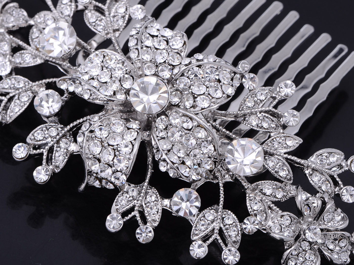 Flowers And Leaves Cluster Hair Comb