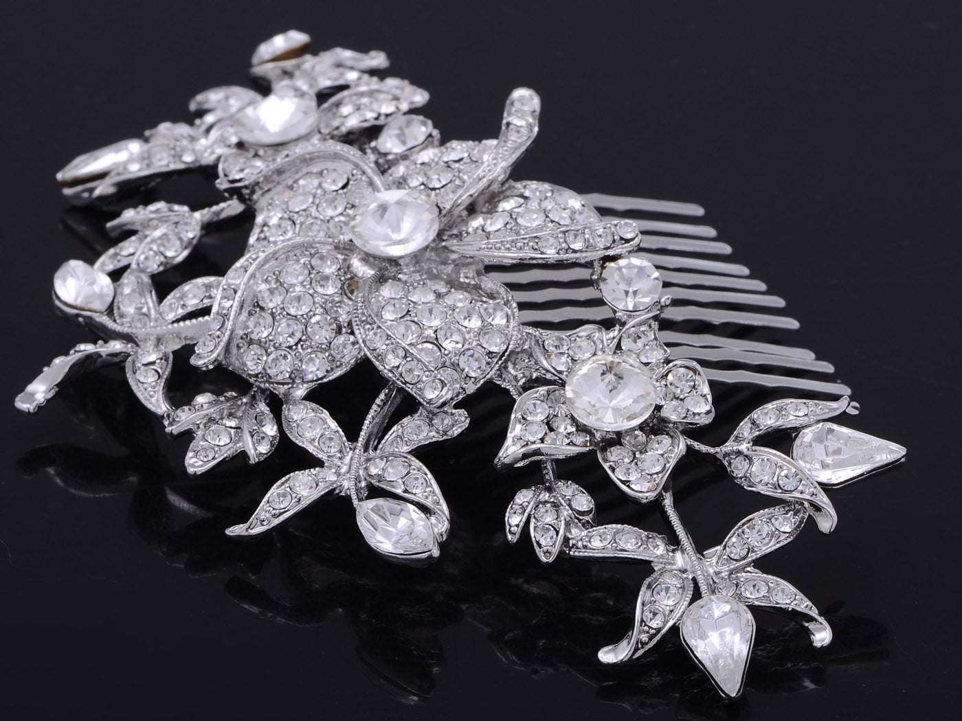 Flowers And Leaves Cluster Hair Comb