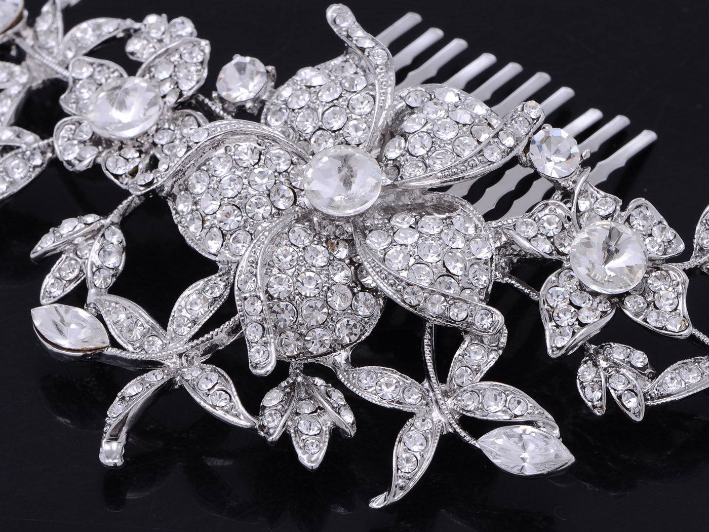 Flowers And Leaves Cluster Hair Comb