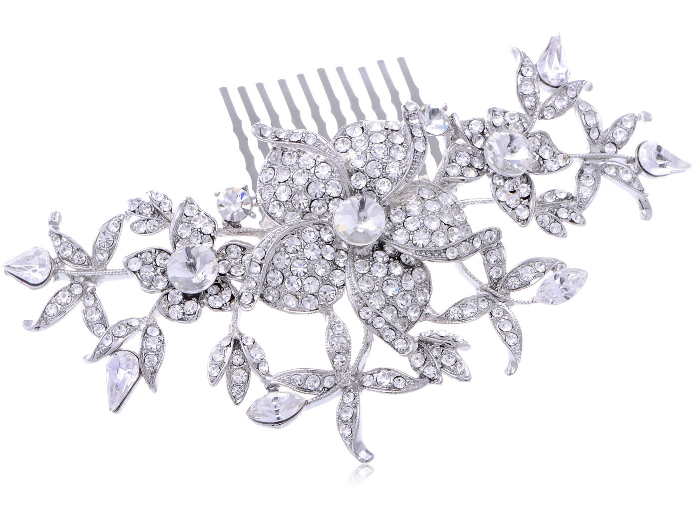 Flowers And Leaves Cluster Hair Comb