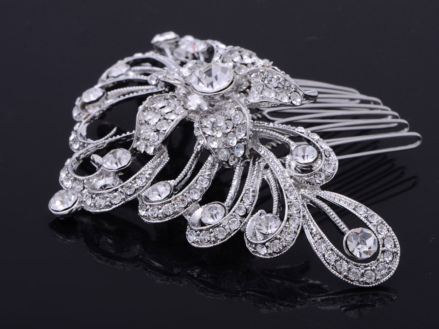 Flowers And Leaves Cluster Hair Comb