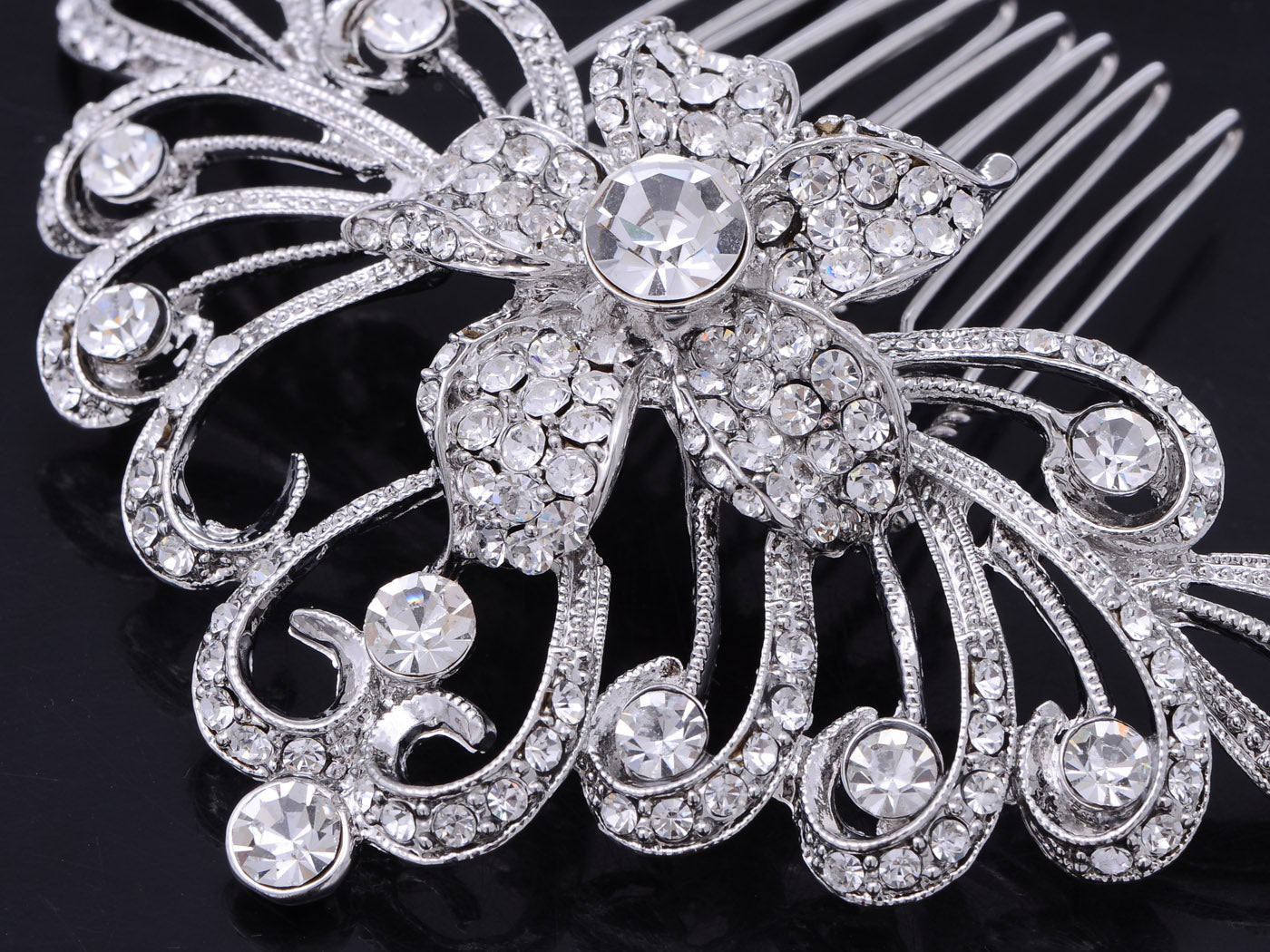 Flowers And Leaves Cluster Hair Comb