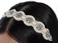 Beige Elastic Vintage Beaded Hair Piece Headband