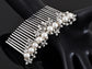 Silver Floral Stamen Simulated Pearl Bridal Hair Comb