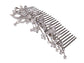 Silver Floral Stamen Simulated Pearl Bridal Hair Comb