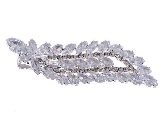 Silver Zircon Czech Bridal Hair Clip Pin