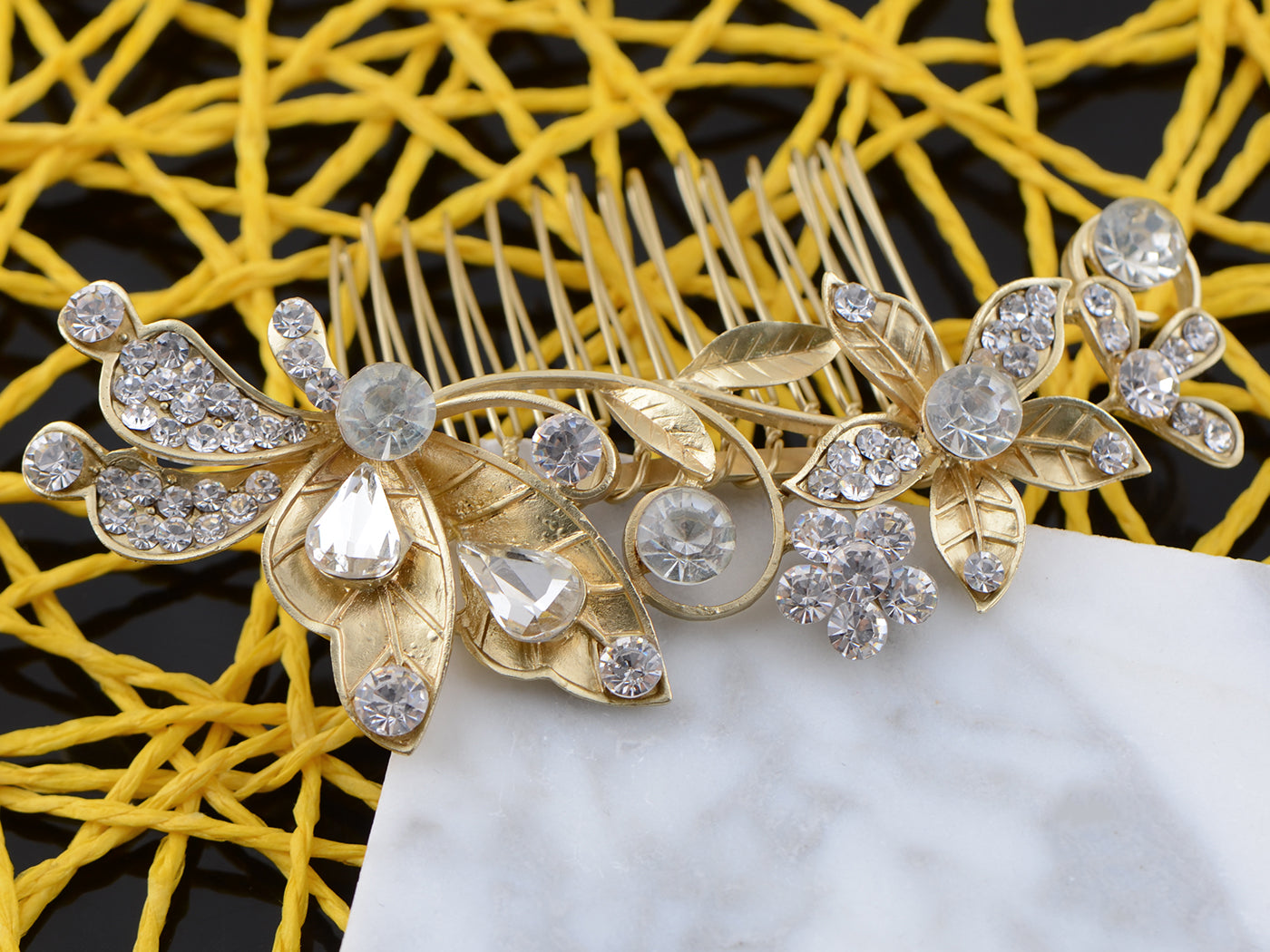 Flower Leaf Bridal Hair Comb