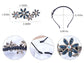 Women Girls Teeth Comb Plastic Black Flower Hairband Headband