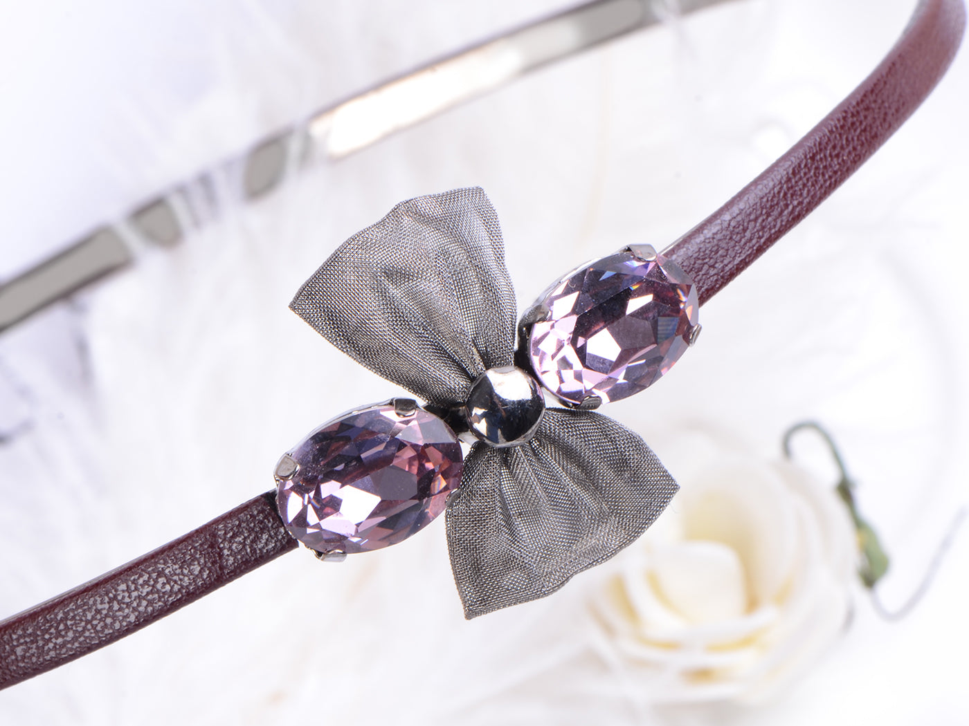 Women Girls Teeth Comb Plastic Black Flower Hairband Headband