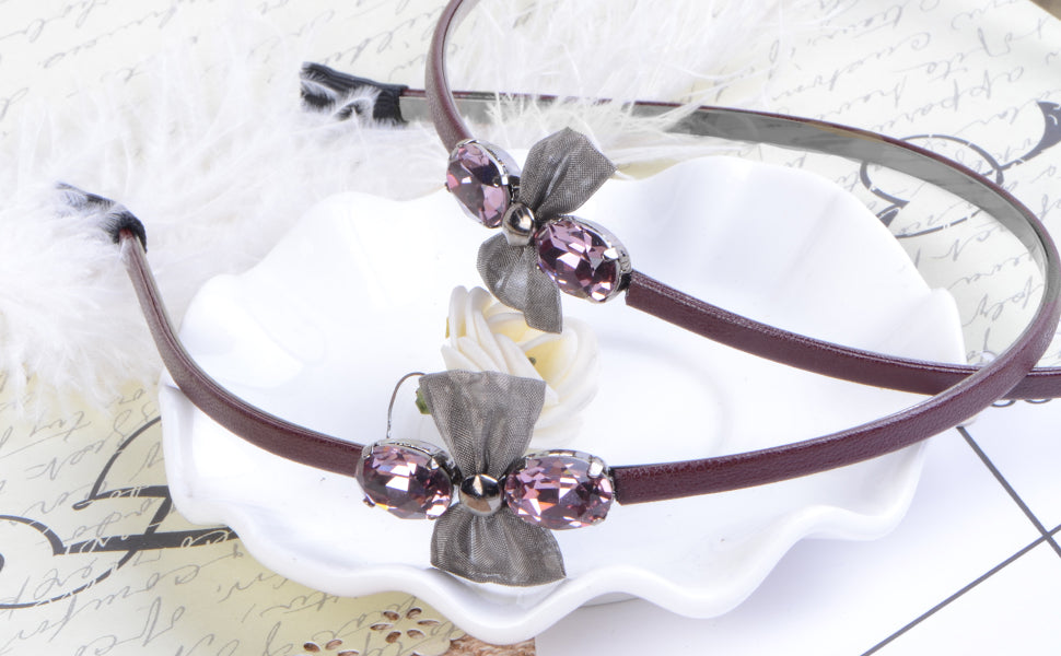 Women Girls Teeth Comb Plastic Black Flower Hairband Headband