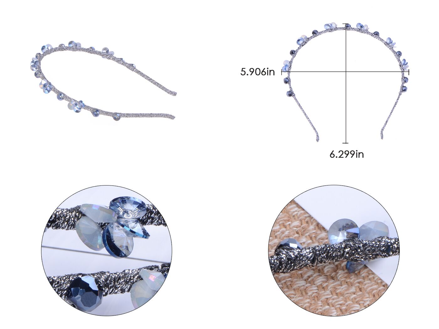 Women Girls Teeth Comb Plastic Black Flower Hairband Headband