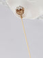 Long Hat Pin Black Retro Hollow Out Design Stick Pin Vintage Style Galvanized Alloy