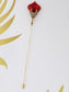 Women's Hat Pin Golden Retro Hollow Out Design Inlaid with Synthetic Emerald stone Stick Pin/Suit Pin for Men/Women