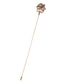 Long Hat Pin Black Retro Hollow Out Design Stick Pin Vintage Style Galvanized Alloy