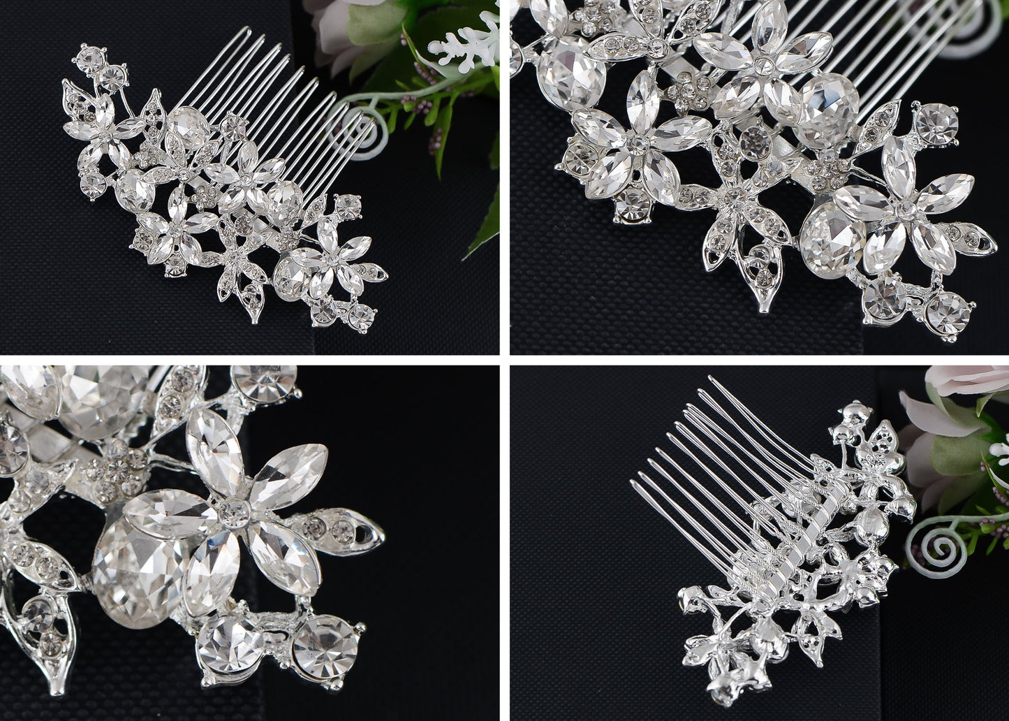 Alilang Wedding Hair Comb Rhinestones Crystal Vintage Bridal Hair Clips Accessories