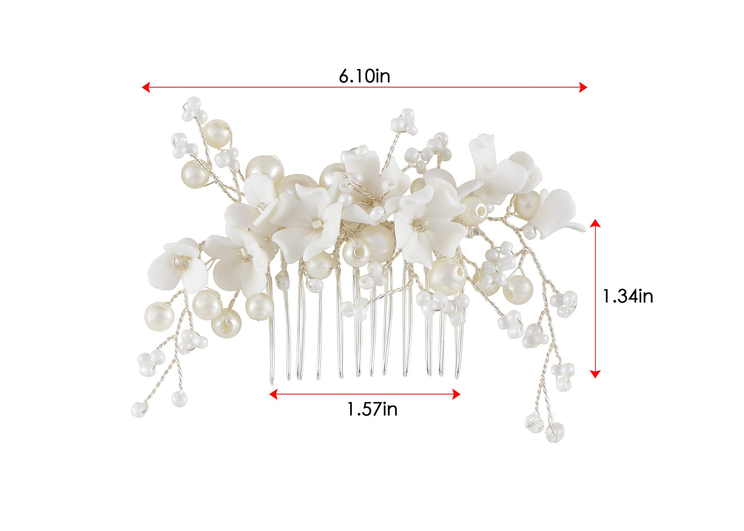 Alilang Flowers Crystal Hair Comb Bridal Hair Pieces Retro Hair Clips Wedding Hair Accessories