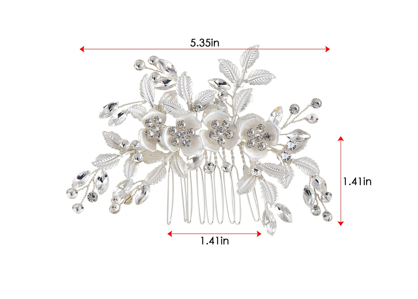 Alilang Flowers Crystal Hair Comb Bridal Hair Pieces Retro Hair Clips Wedding Hair Accessories