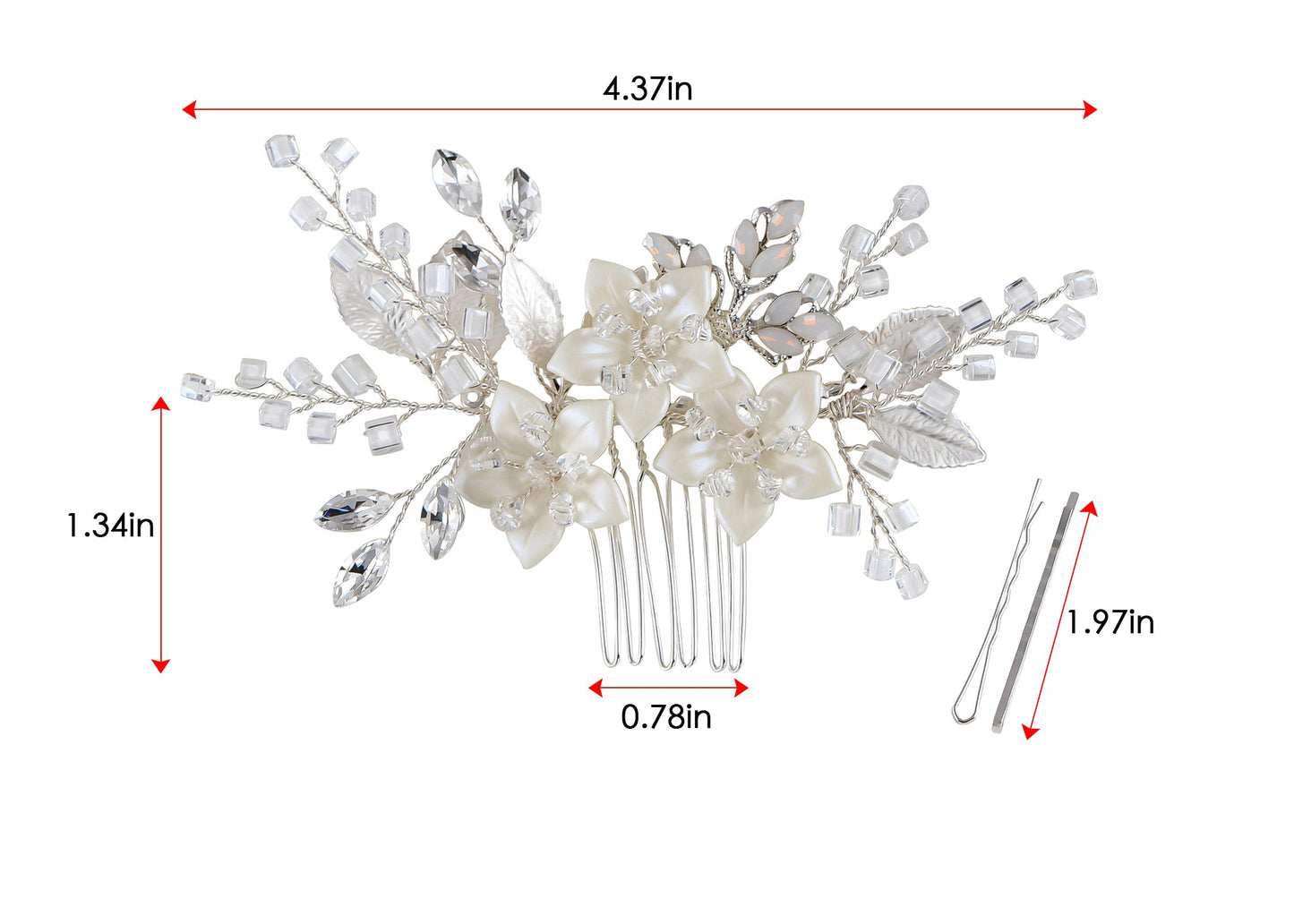 Alilang Flowers Crystal Hair Comb Bridal Hair Pieces Retro Hair Clips Wedding Hair Accessories