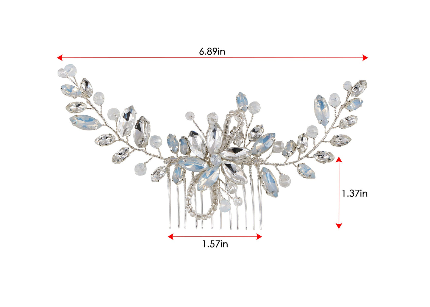 Alilang Flowers Crystal Hair Comb Bridal Hair Pieces Retro Hair Clips Wedding Hair Accessories