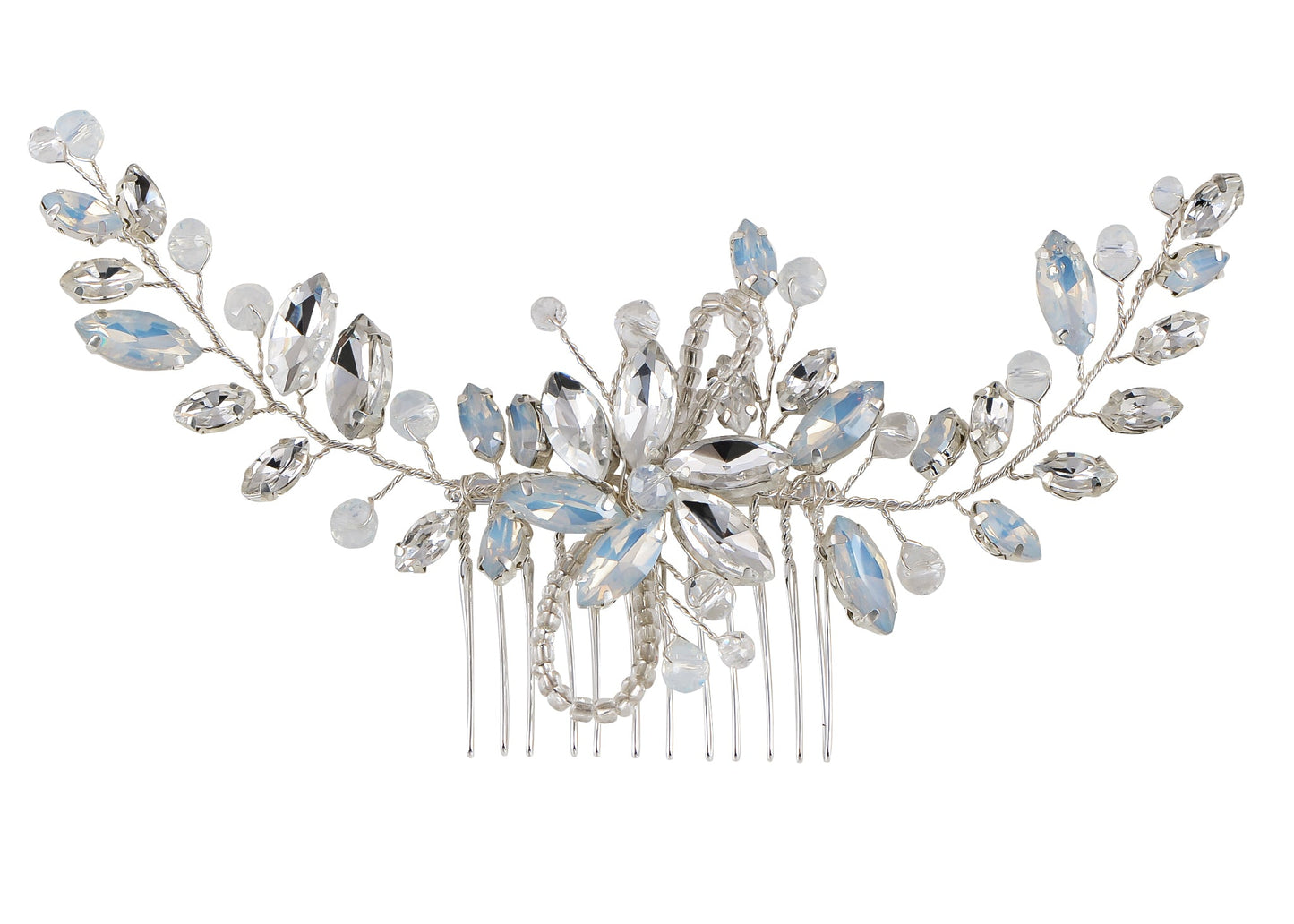 Alilang Flowers Crystal Hair Comb Bridal Hair Pieces Retro Hair Clips Wedding Hair Accessories