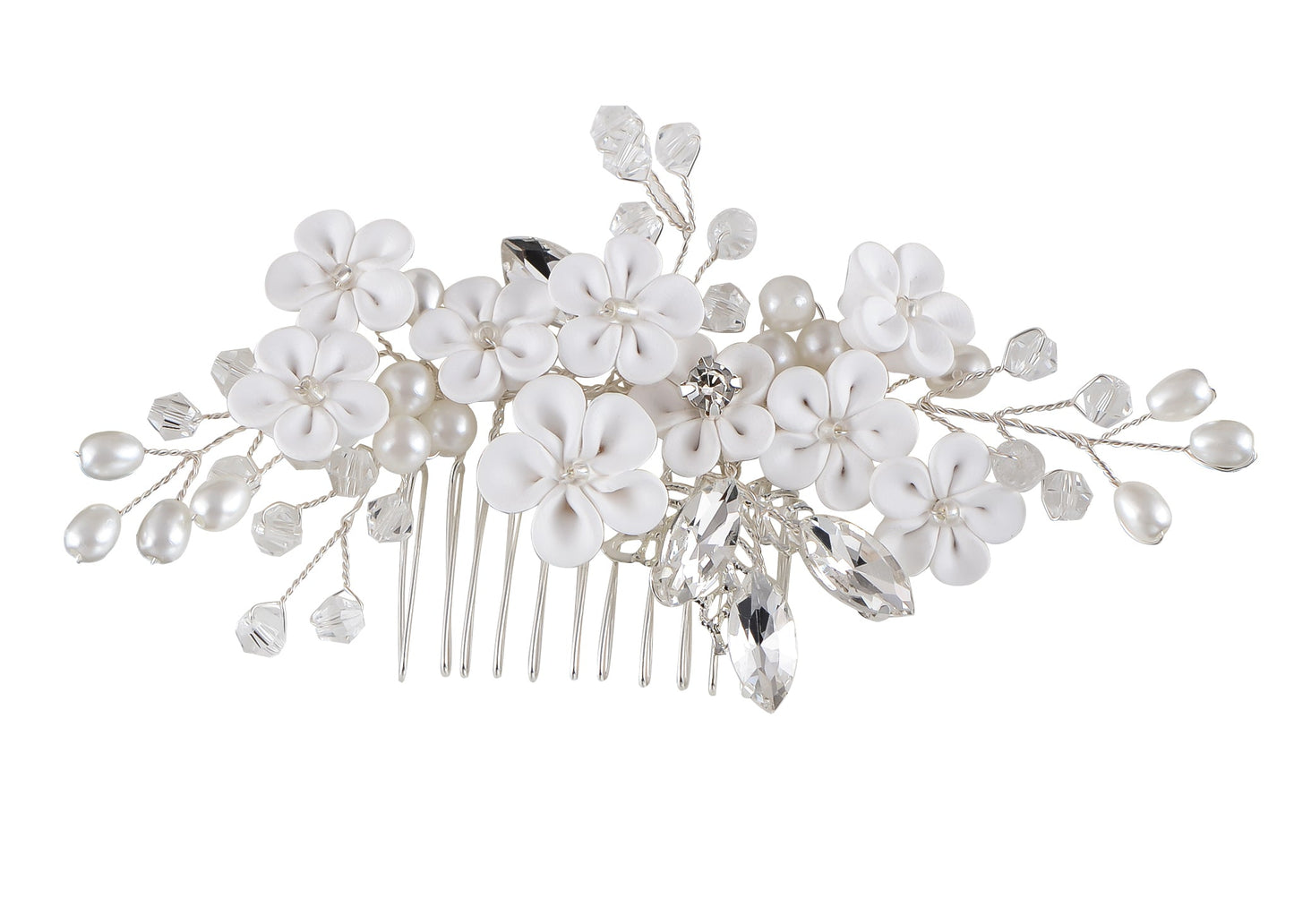 Alilang Flowers Crystal Hair Comb Bridal Hair Pieces Retro Hair Clips Wedding Hair Accessories