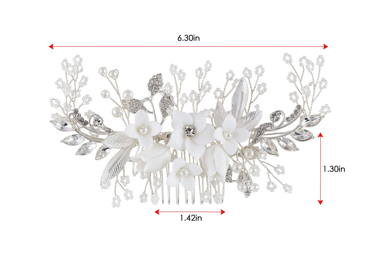 Alilang Flowers Crystal Hair Comb Bridal Hair Pieces Retro Hair Clips Wedding Hair Accessories