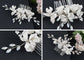 Alilang Bridal Headwear White Flower Faux Pearl Hair Ornament Crystal Rhinestone Hair Comb