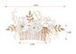 Alilang Bridal Headwear White Flower Faux Pearl Hair Ornament Crystal Rhinestone Hair Comb
