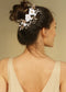 Alilang Bridal Headwear White Flower Faux Pearl Hair Ornament Crystal Rhinestone Hair Comb