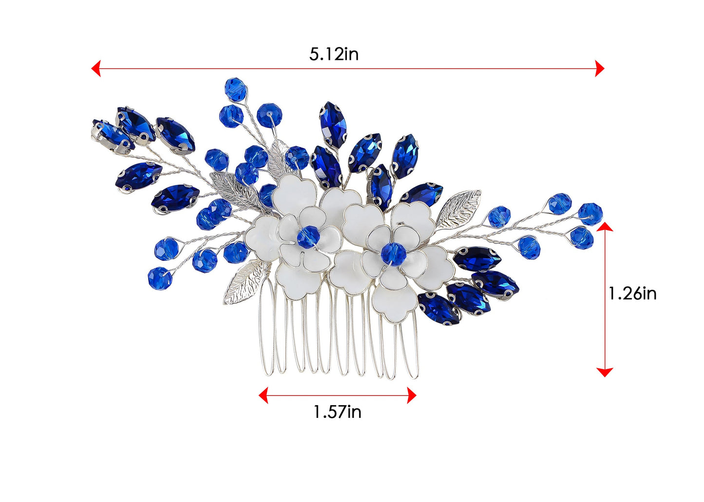 Alilang Flower Hair Comb for Women and Girls Wedding Bridal Crystal Hair Piece Hair Accessories