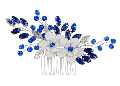 Alilang Flower Hair Comb for Women and Girls Wedding Bridal Crystal Hair Piece Hair Accessories