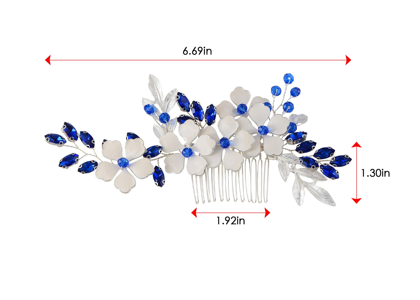 Alilang Flower Hair Comb for Women and Girls Wedding Bridal Crystal Hair Piece Hair Accessories