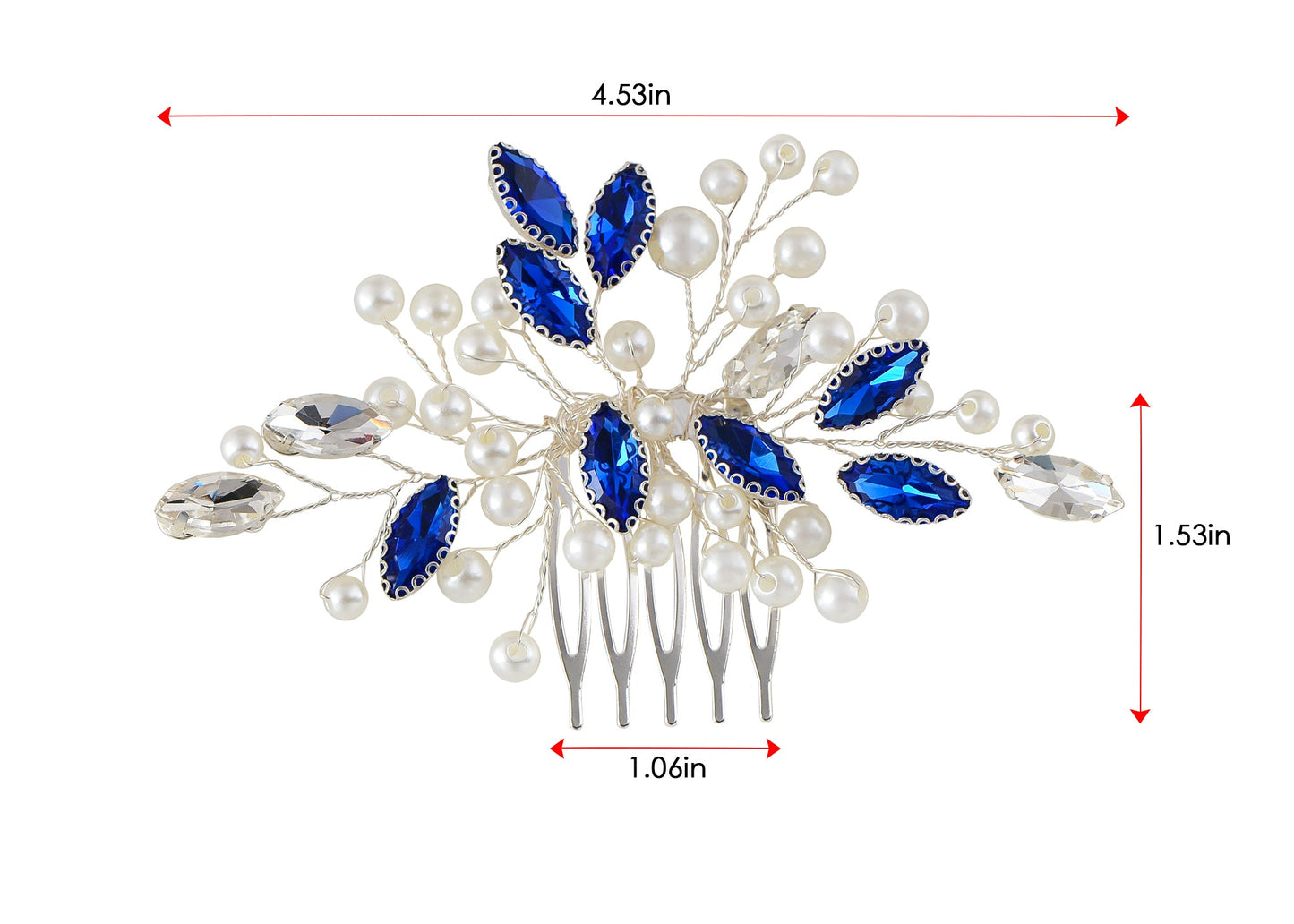 Alilang Flower Hair Comb for Women and Girls Wedding Bridal Crystal Hair Piece Hair Accessories