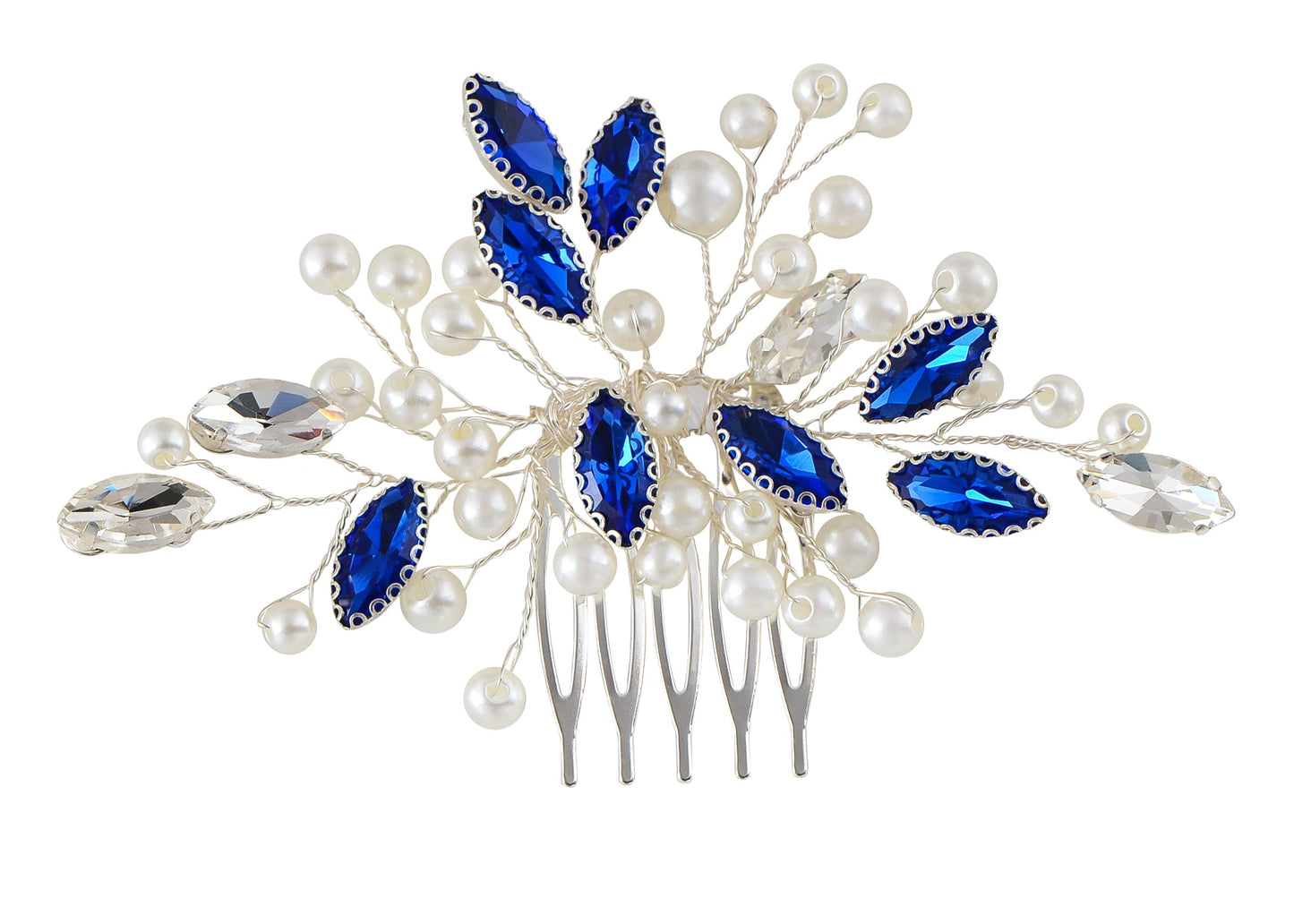 Alilang Flower Hair Comb for Women and Girls Wedding Bridal Crystal Hair Piece Hair Accessories