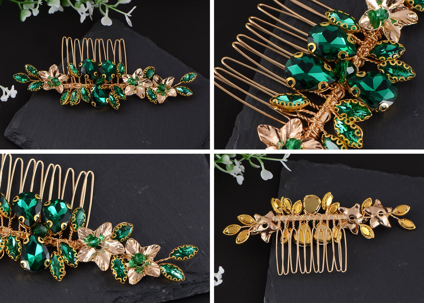 Alilang Bride Wedding Hair Comb Rhinestone Bridal Hair Comb Wedding Headpiece Handmade Hair Accessories