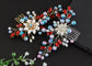 Alilang Flower Bride Wedding Hair Comb Golden Side Comb Multicolor Beads Hair Jewelry Bridal Hair Accessories