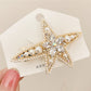 Alilang Womens Golden Tone Luxury Pearl Crystal Rhinestones Bow Tie Hair Clip