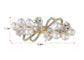 Alilang Womens Golden Tone Luxury Pearl Crystal Rhinestones Bow Tie Hair Clip